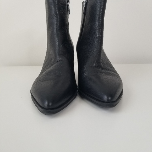 Franco Sarto Black Leather Shay Western Fashion Booties Size 6.5M Ankle Boots - Picture 9 of 11